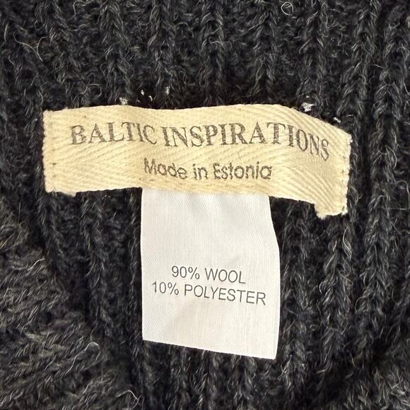 Baltic Inspirations Wool Ribbed Knit Poncho Sweater Lagenlook Minimalist OS - Picture 4 of 5